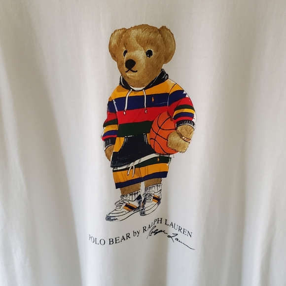 NWOT Polo by Ralph Lauren S Contrast Piping Basketball Bear Crewneck T-Shirt - Picture 5 of 11